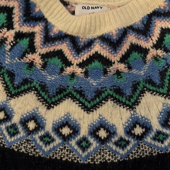 New Old Navy Blue Fair Isle Chunky Knit Sweater - Picture 6 of 9